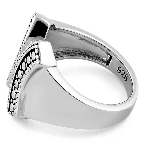 925 Sterling Silver Bali X Ring