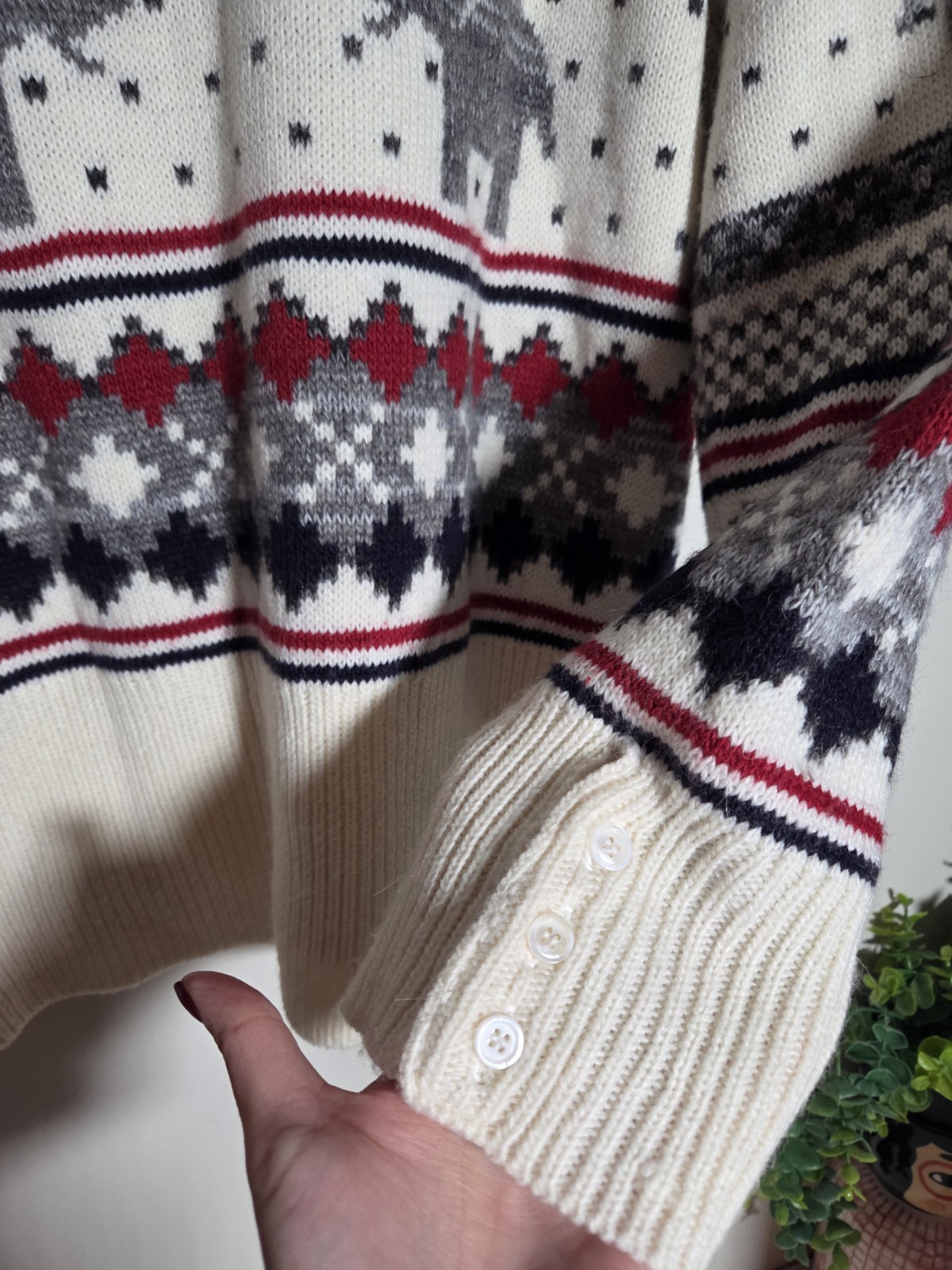 Ayuko Elephant Knit Fairisle Jumper Size Large