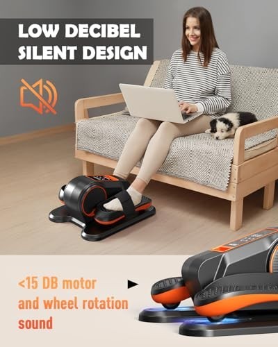 Under Desk Elliptical Machine 13 Speeds Remote Control Seated Leg Exerciser