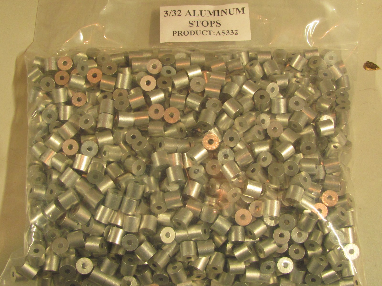 200 pack of 3/32 Aluminum Cable Stops Sleeves Traps Trapping Snares NEW SALE