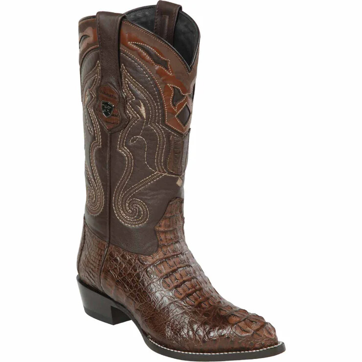 WILD WEST BROWN CROCODILE HORNBACK WESTERN COWBOY BOOT J-TOE (EE+) 2990207