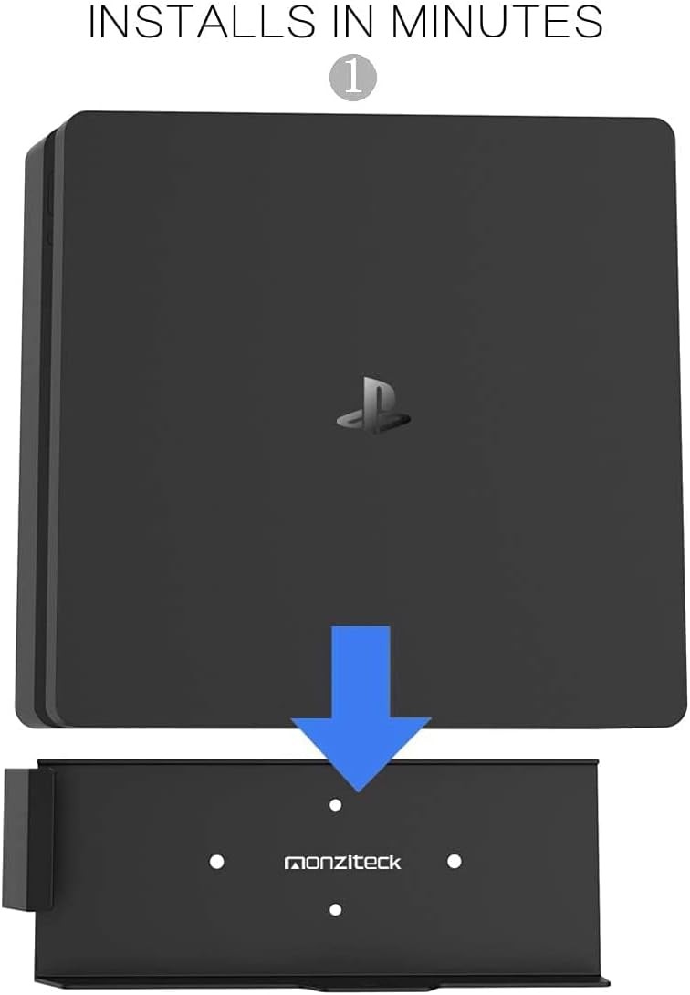 For Sony PS4 Slim Wall Mount Bracket Metal Holder Space Saving Console Stand