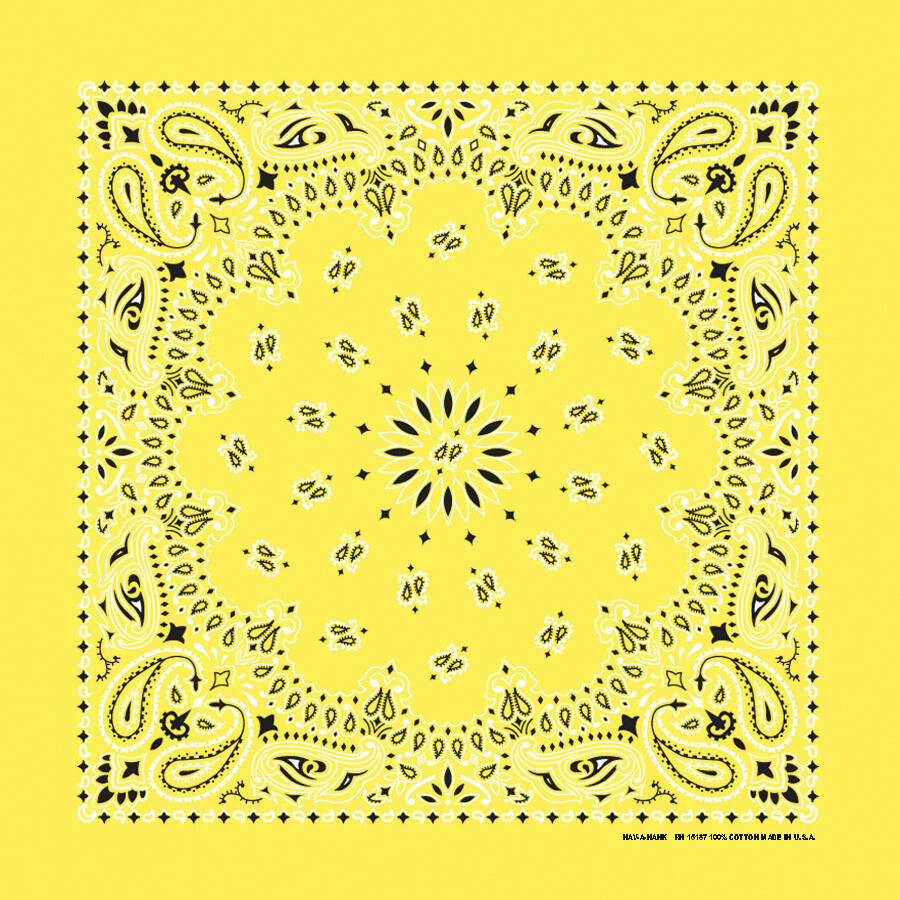 Carolina Creative Bandanna (Yellow) Paisley Print 22" x 22" Hav-A-Hank