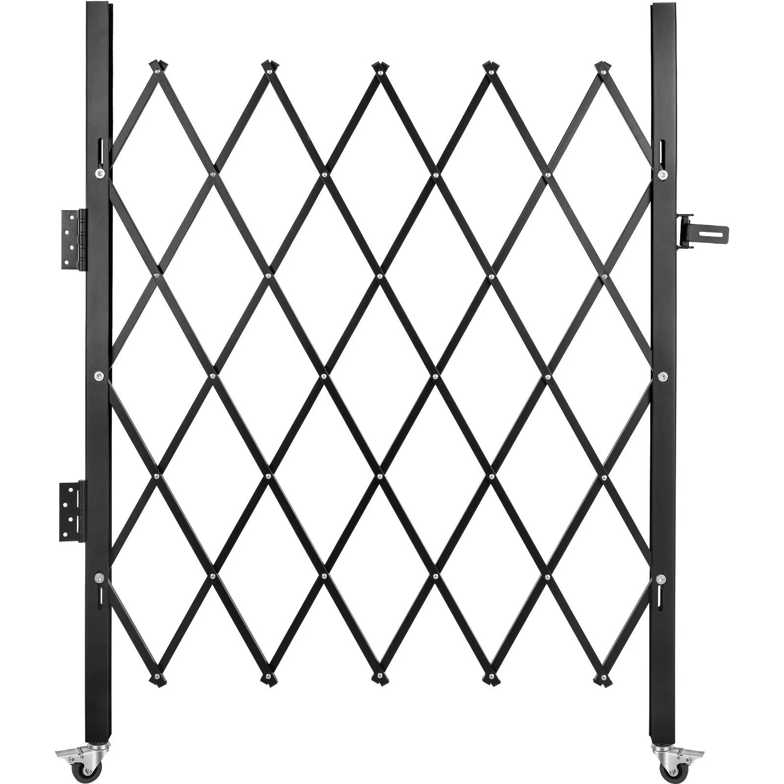 Single Folding Security Gate, 5' H x 5-1/2' W Folding Door Gate, Steel Accordi