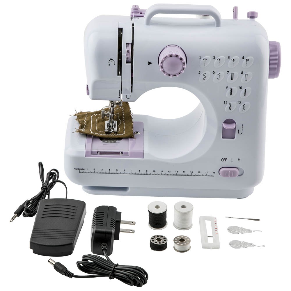 12Stitches Sewing Machine Portable Electric Crafting Mending Machine Lightweight