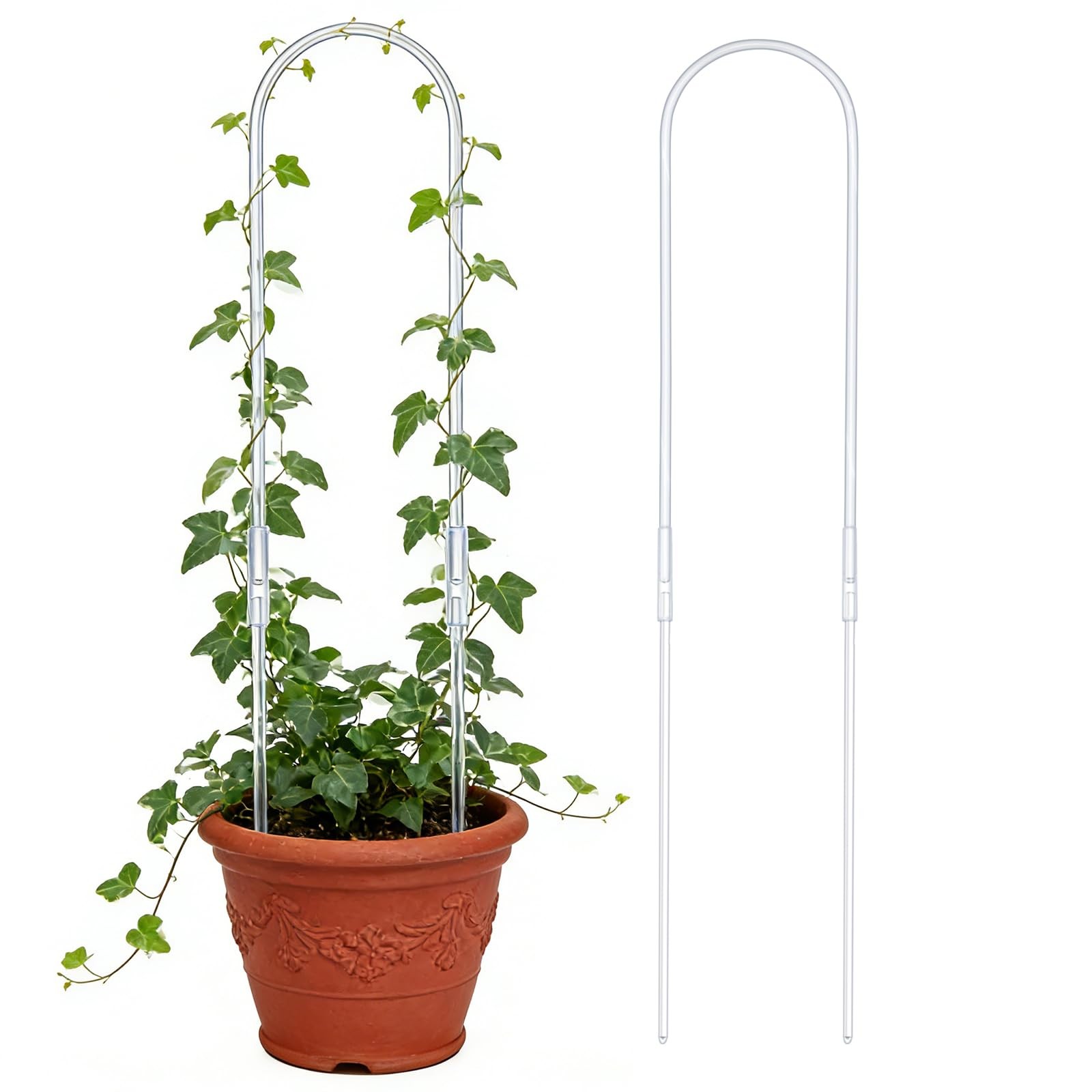 2 Pack U-Shaped Clear Acrylic Plant Supports - 23 inches 23 inches, Crystal