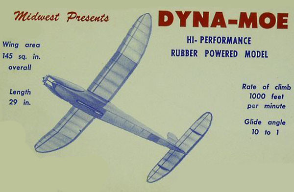 Midwest Model Airplane Plans (FF): DYNA-MOE 33-3/4" Wingspan Rubber-Powered