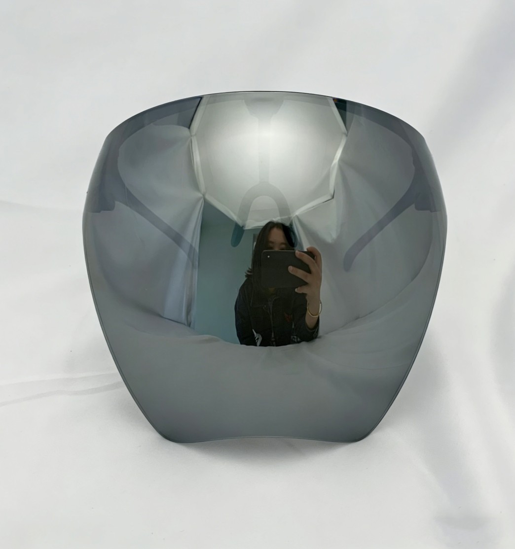 Oversized ABS Mirrored Sunglasses Silver Coated Protective Full Face Mask