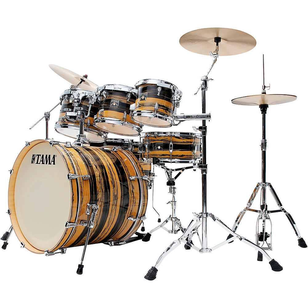 TAMA Superstar Classic 7-Piece Shell Pack Natural Ebony Tiger Wrap