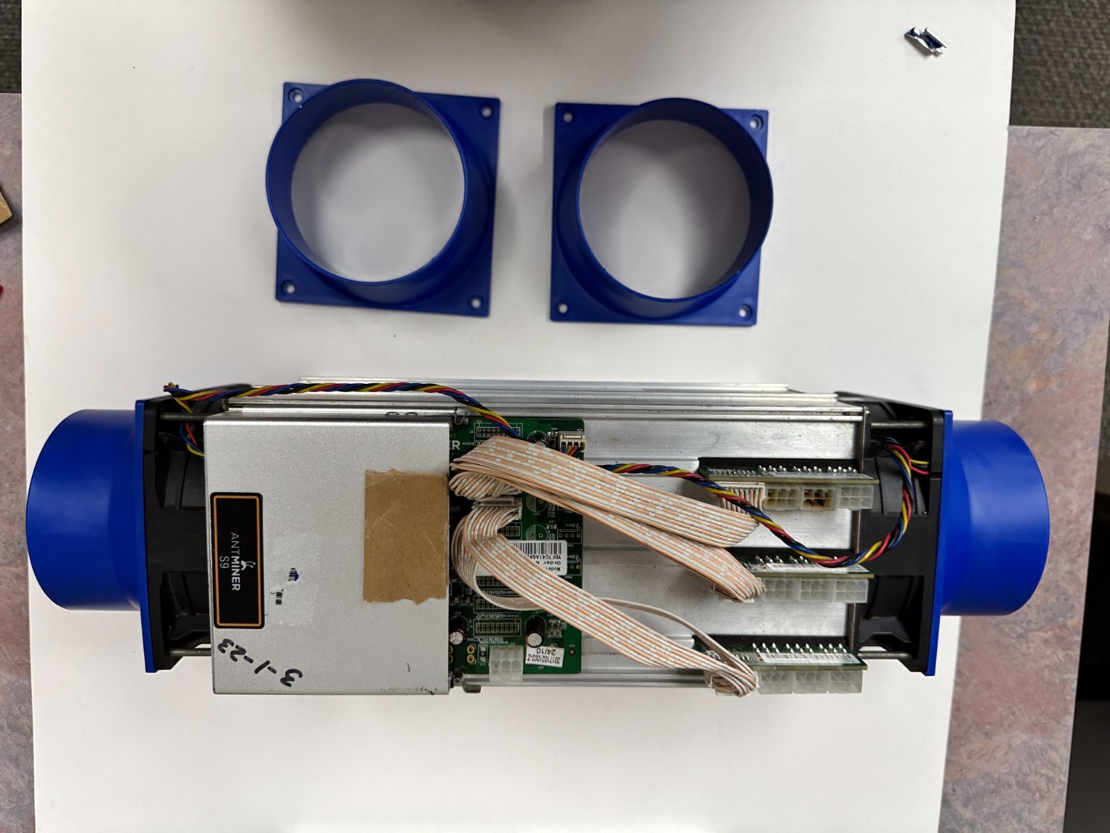 AntMiner Set of 2 S11 T15 S9 L3+ Fan Shroud Cooling Crypto miner duct 4in-120mm