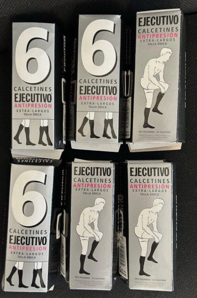 [Calcetines Ejecutivo] 3 Pairs Spanish OTC Dress Sheer Socks (Black)