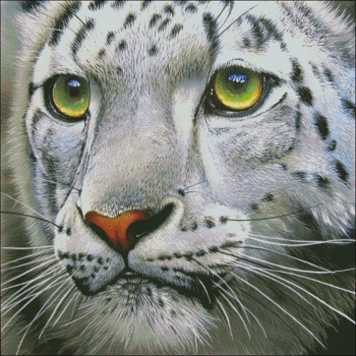 Chart Needlework Embroidery DIY - Counted Cross Stitch Patterns - Snow Leopard