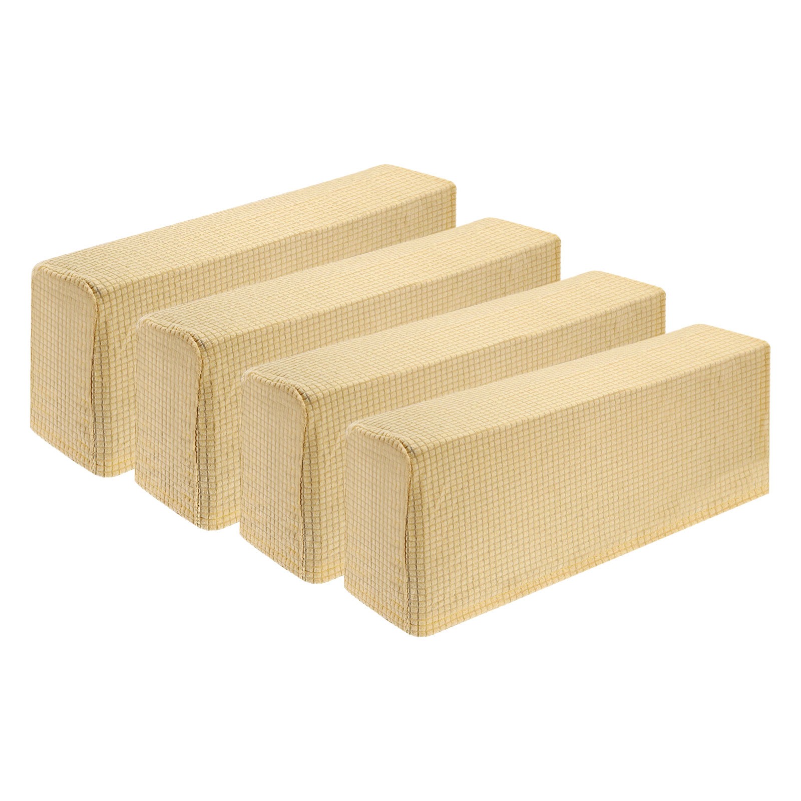 4 Pcs Stretch Armrest Covers, Polyester Couch Armchair Cover, Dark Beige