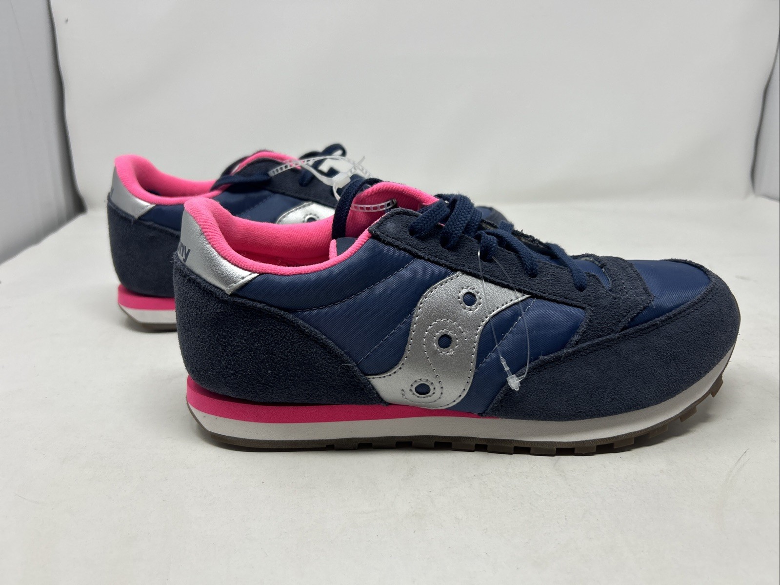 Womens Saucony Jazz Silver Pink Blue Suede Shoes Size 7 NWOB