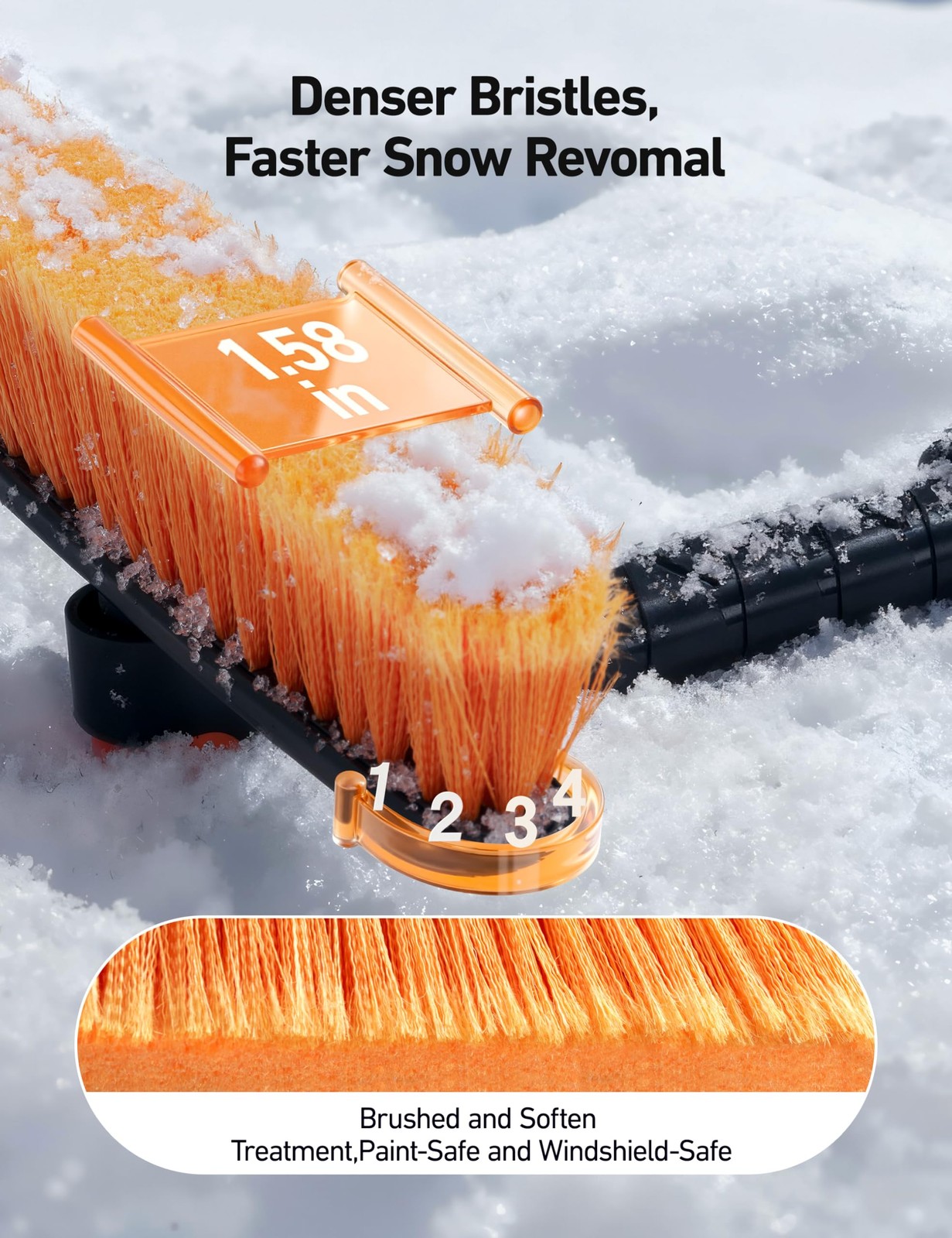 AstroAI 47.2" Ice Scrapers for Car Windshieldand Extendable Medium, Orange