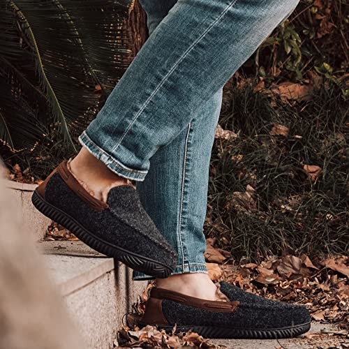 Men's Hearthfire Memory Foam Moc Slipper 10 Black