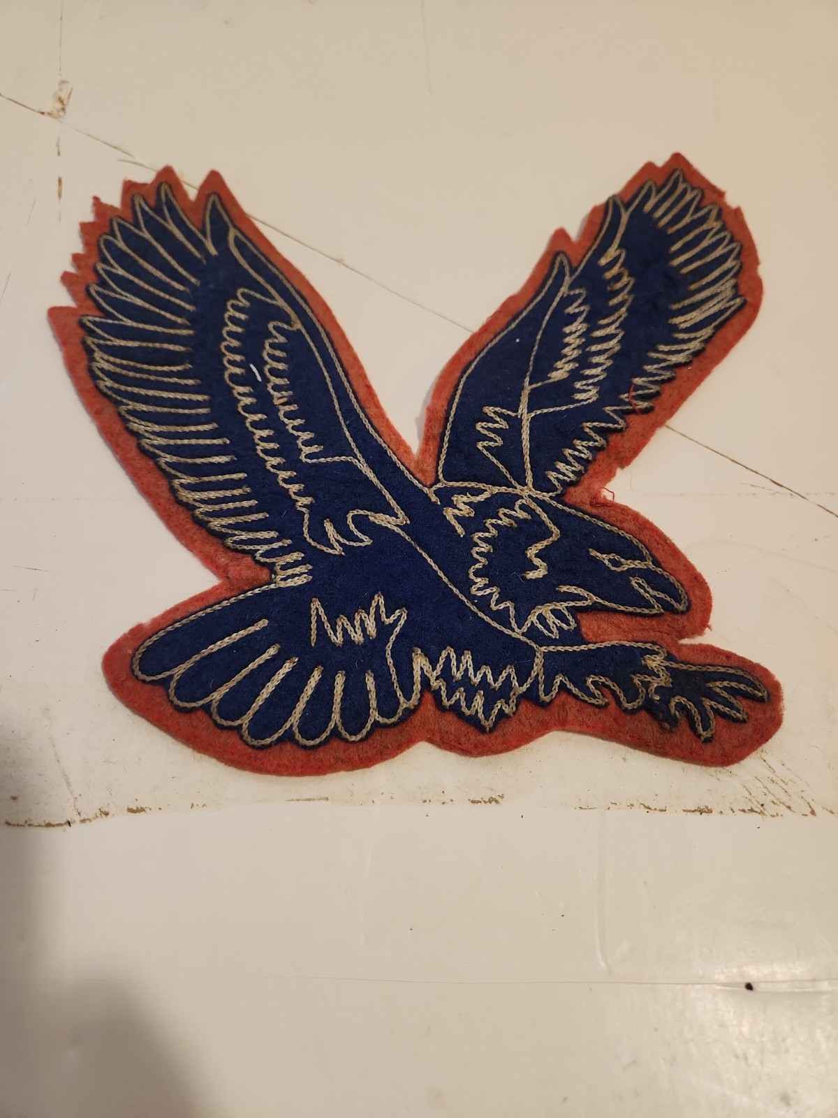 Vintage Red And Blue Eagle Biker Jacket Back Patch 8"