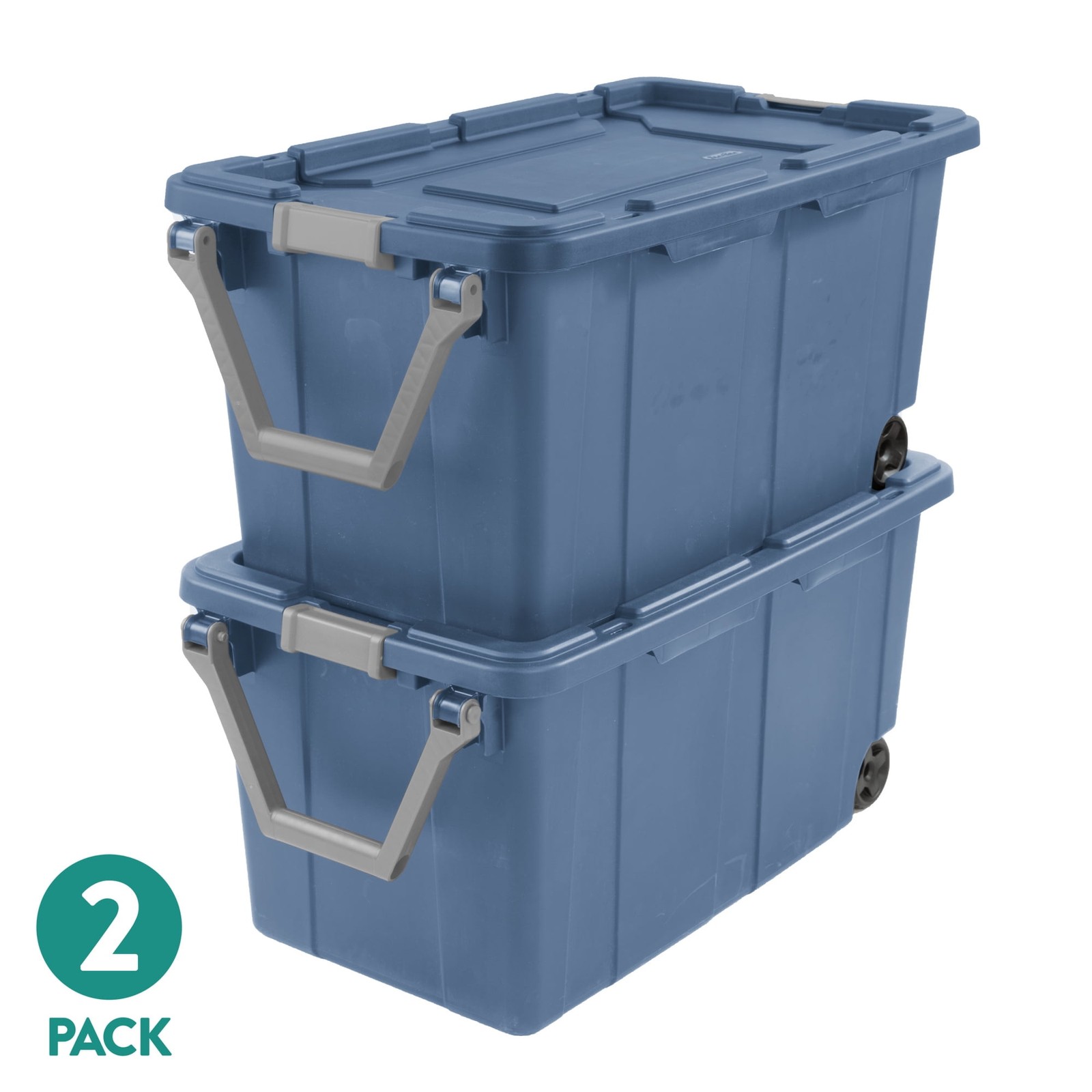 Sterilite Extra-Large Wheeled Industrial Storage Bin, 40 Gallon, 2pack
