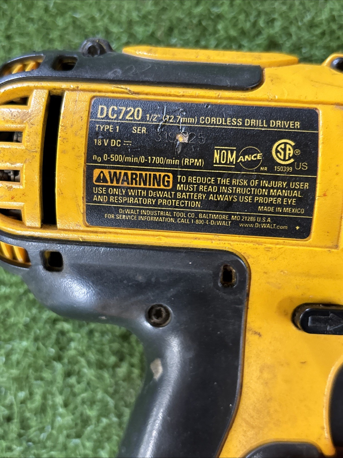 Dewalt 1/2” Cordless Drill Driver 18v DC720 TOOL ONLY Tested