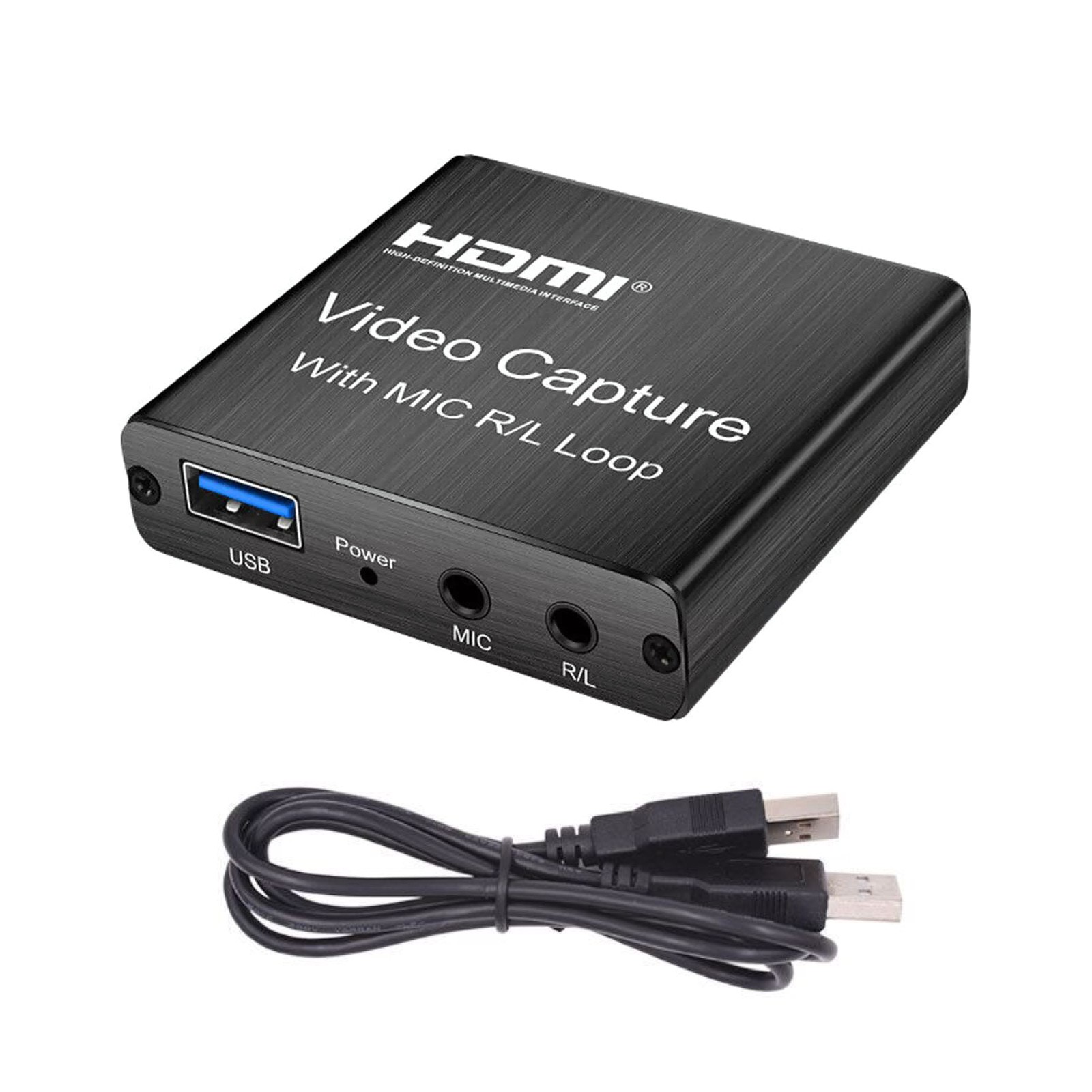 HDMI Capture Card 4K Screen Record Game Streamer Device MIC R/L Loop