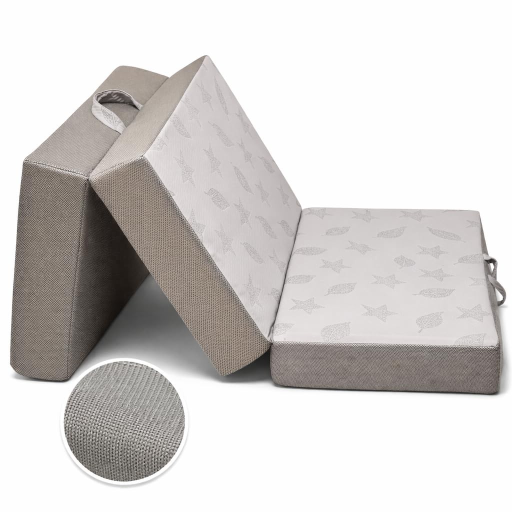 Tri Fold Floor Mattress Twin with 2 Washable Covers, 6-Inch Foam