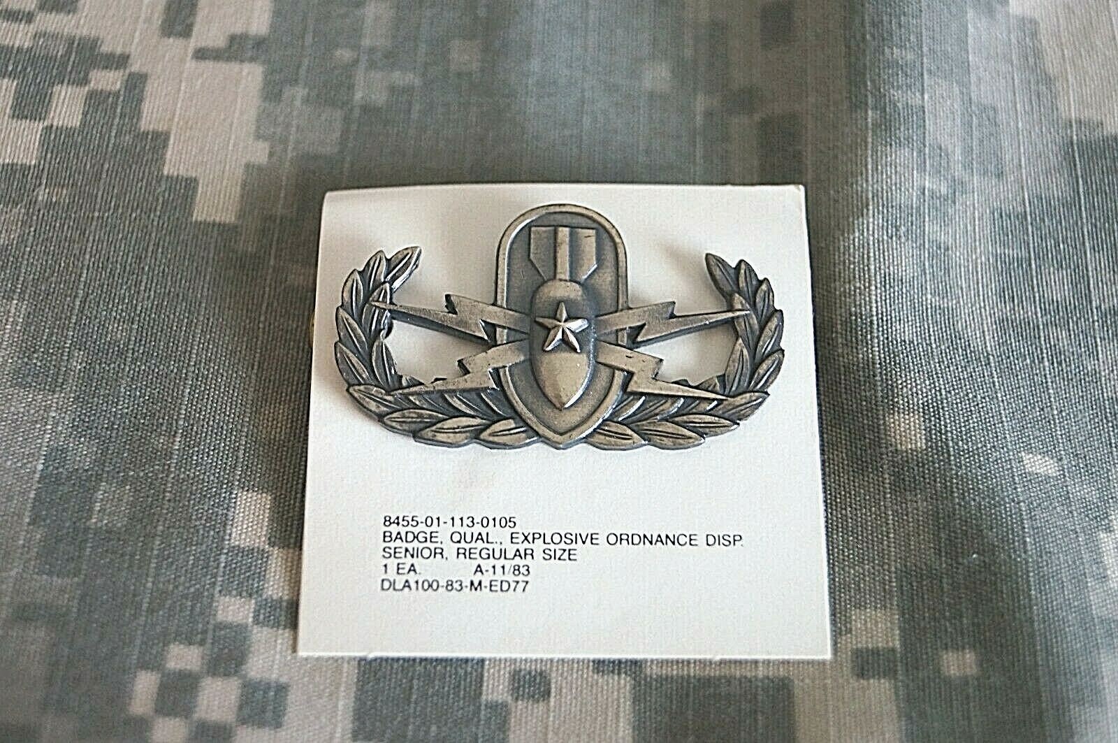 Authentic NEW US Army EOD Explosive Ordnance Disposal Badge Qual. Insignia Pin