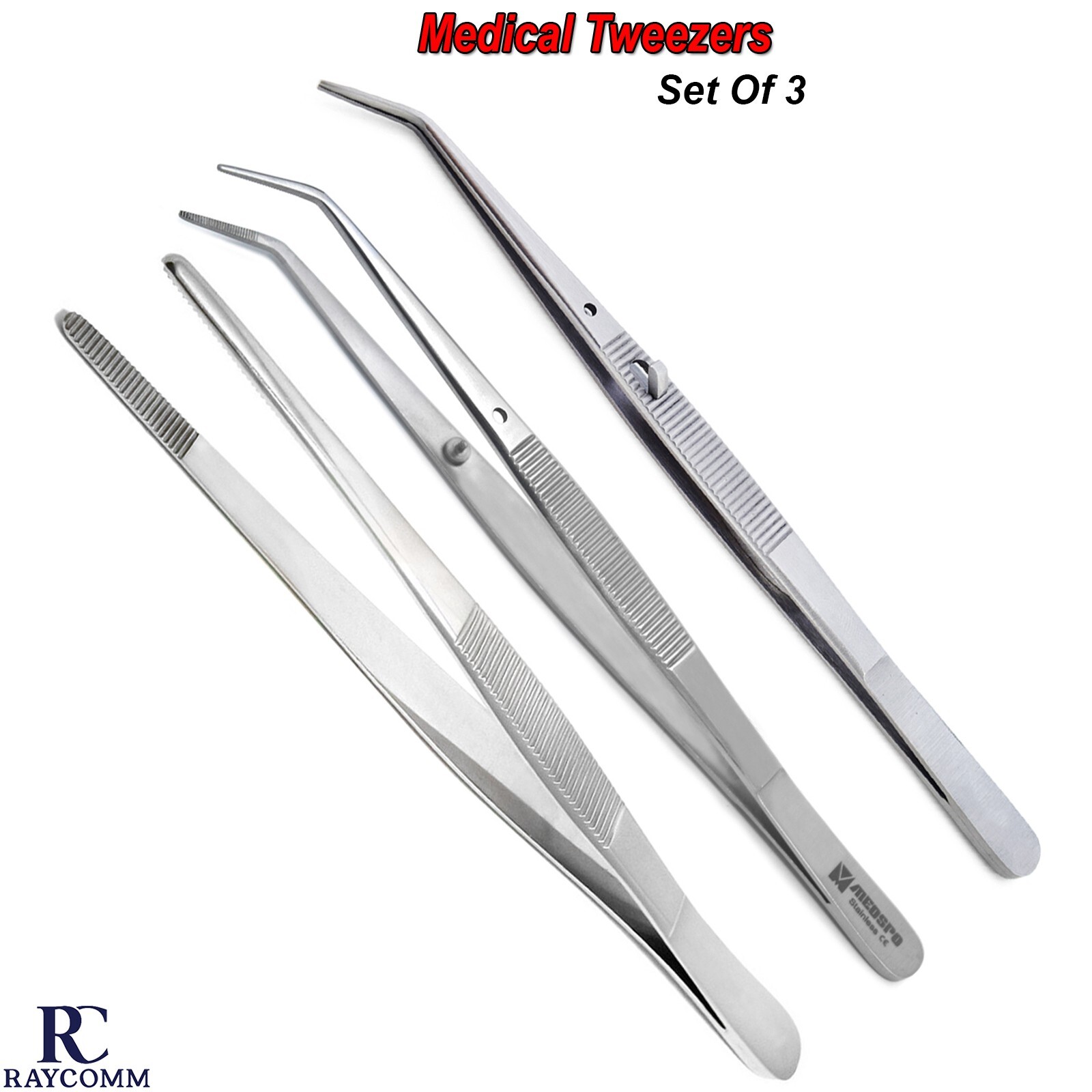 Surgical Cotton & Dressing Tweezers Adson Thumb Forceps Dental Instruments Set
