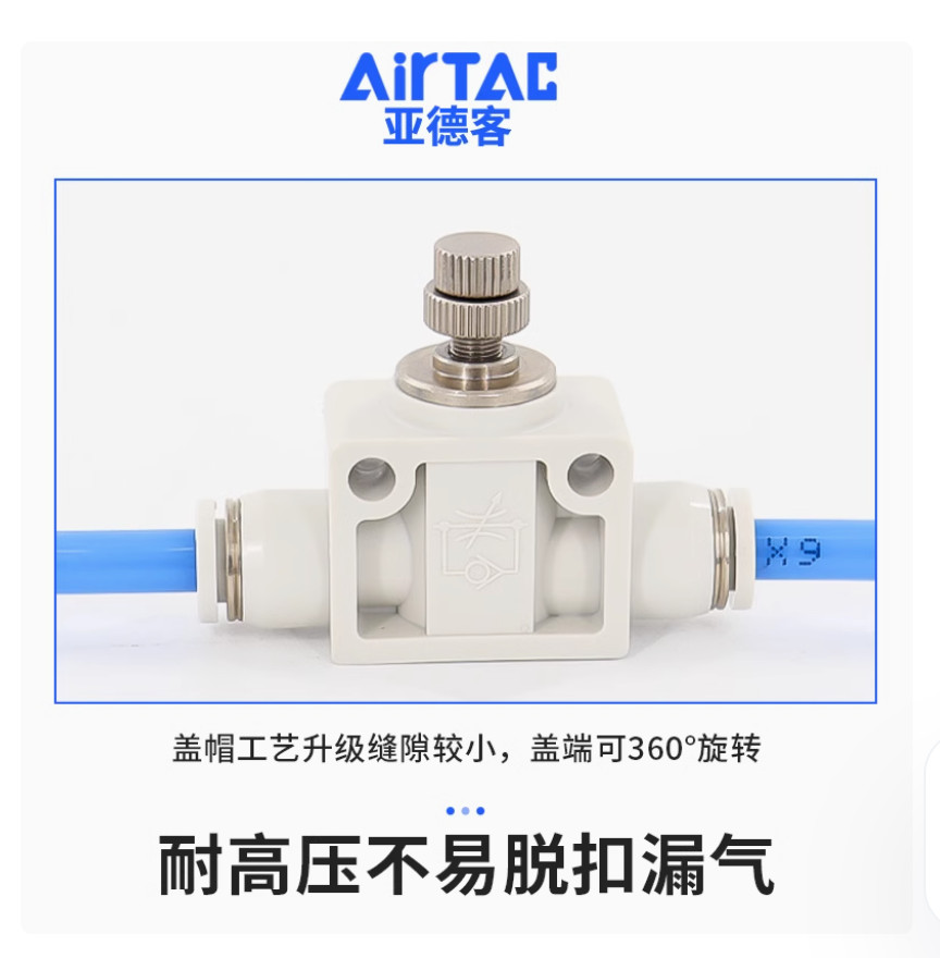 1PC NEW AirTac Through speed regulating valve PSA-6 #LL