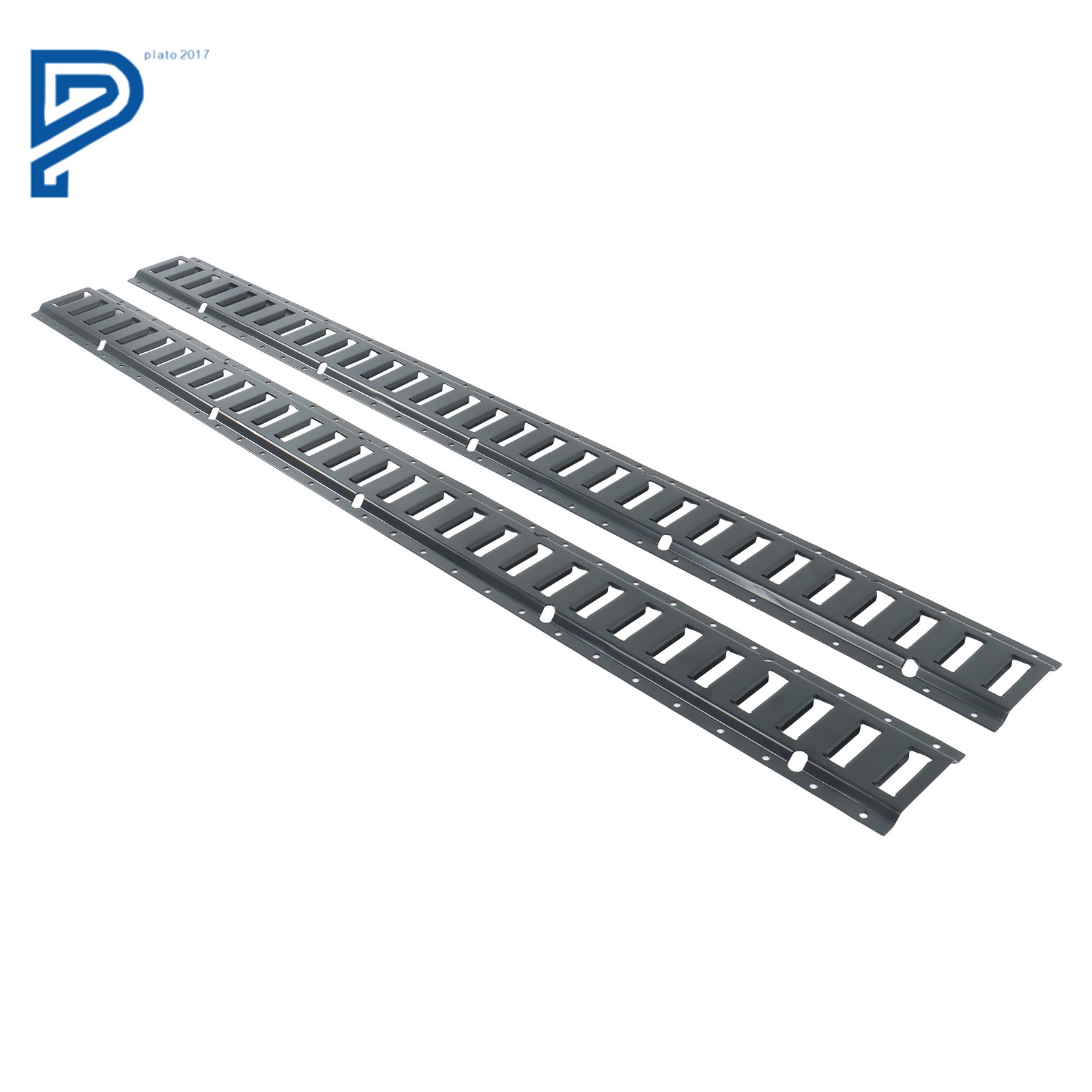 5' (2 Pack) E Track Rails Powder-Coat Black For Vans Trailers Motorcycle