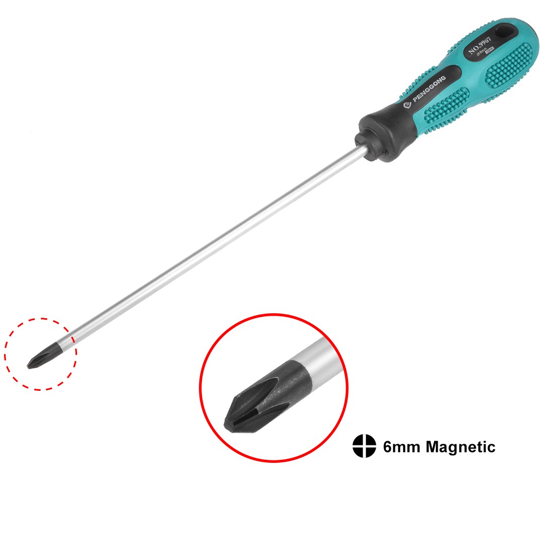 #2 Phillips Screwdriver 8" Round Shaft Non Slip Comfortable Handle