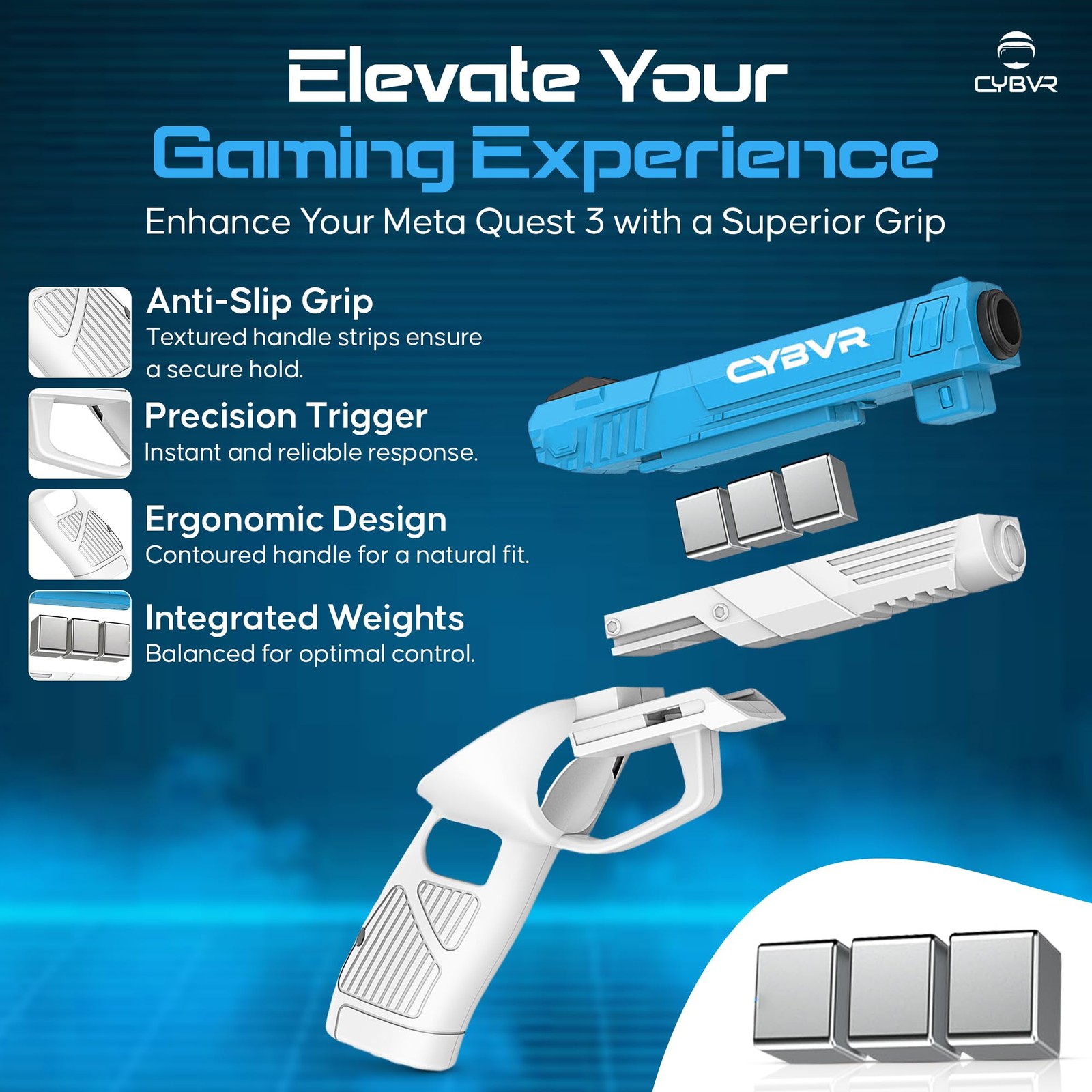 Customizable Weighted Stock Controller Grips for Quest 3 VR Accessories