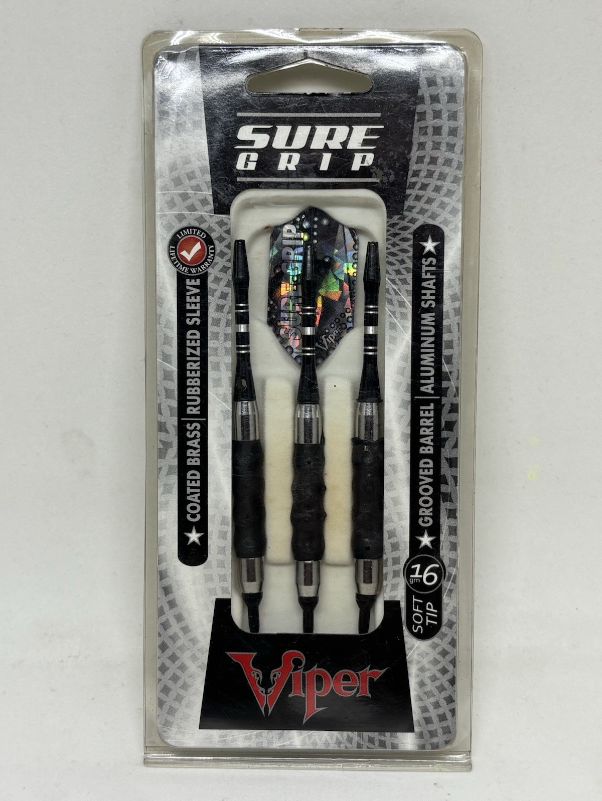 Viper Sure Grip 16g Soft Tip Darts Coated Brass Grooved Barrel