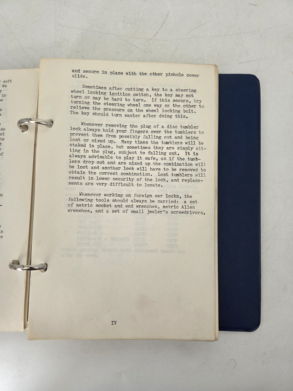 Vintage Foreign Car Lock Service Manual 1974