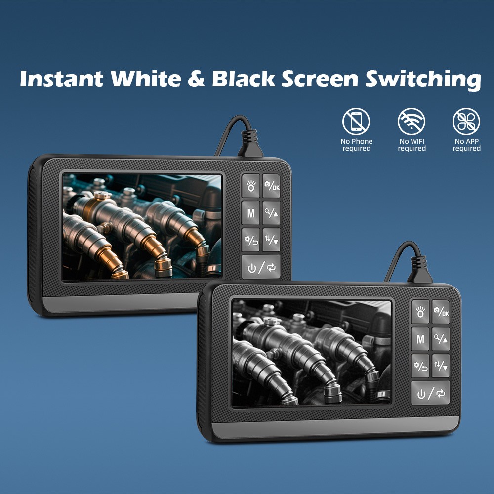 Dual Lens 5M IP67 Waterproof Inspection Camera Integrated Display Screen