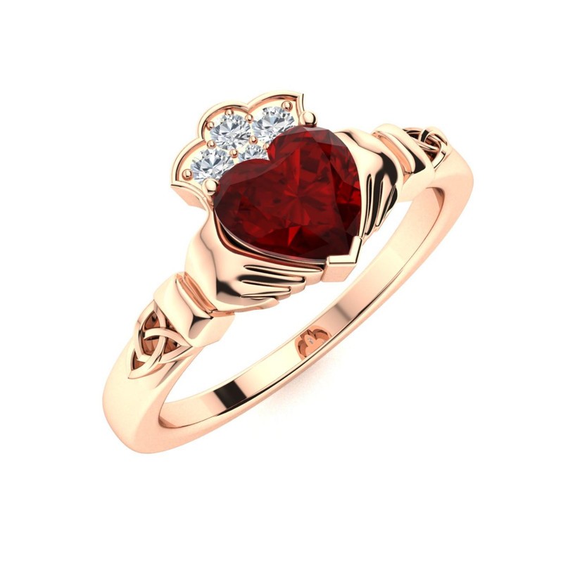 Sterling Silver Garnet Gemstone Solitaire Root Chakra Prong Ring Jewelry