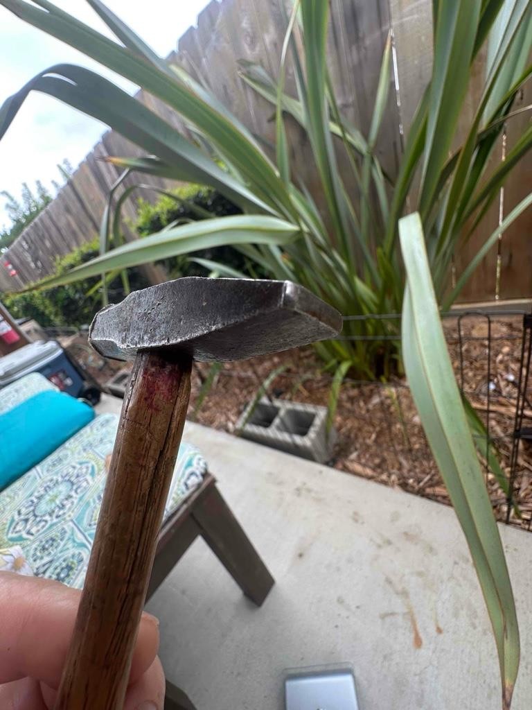 Antique 4 Ounce Tack Hammer "Cast Steel" Head Hardwood Handle