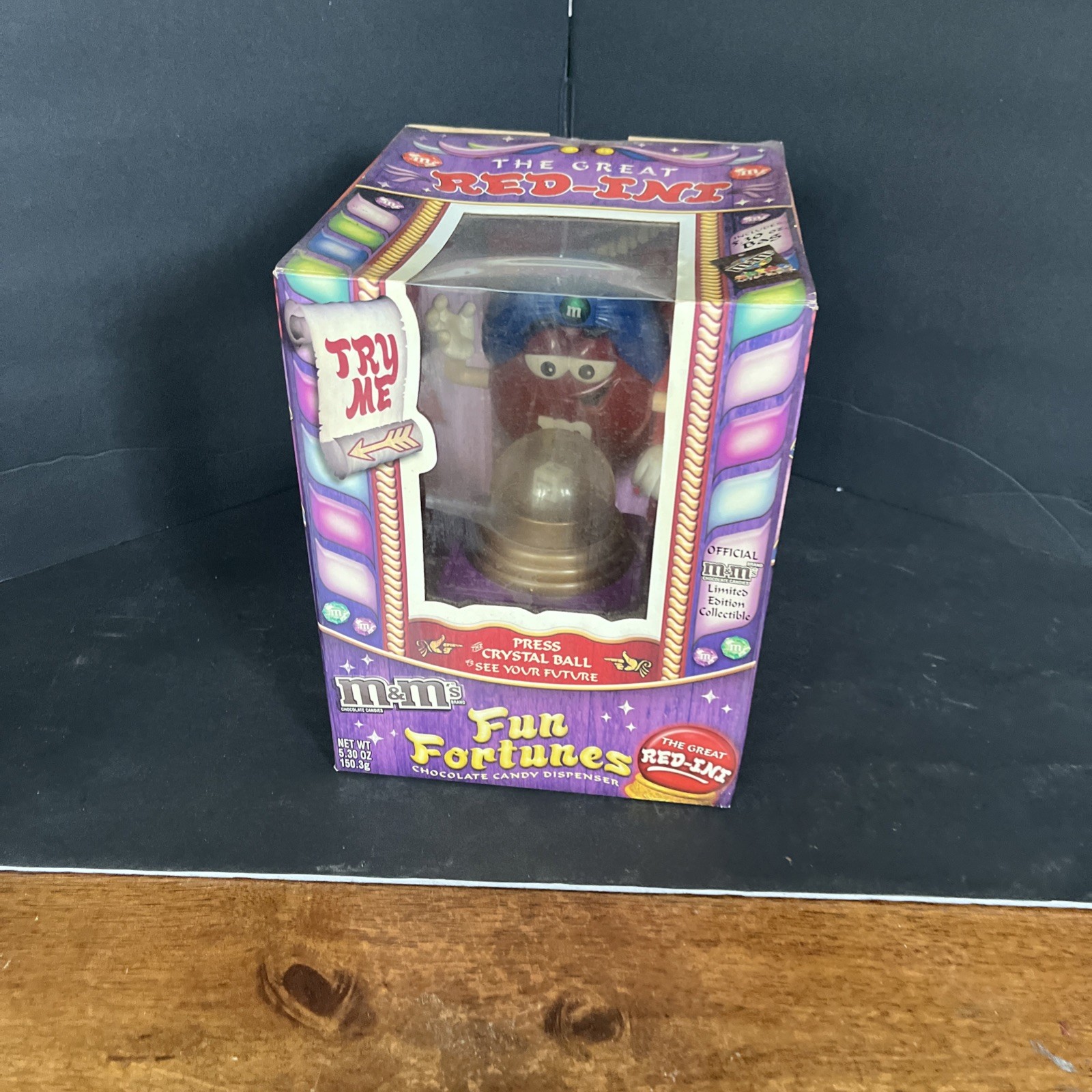 Vntg 2008 M&M's The Great Red-Ini Fun Fortunes Crystal Ball Candy Dispenser NEW!