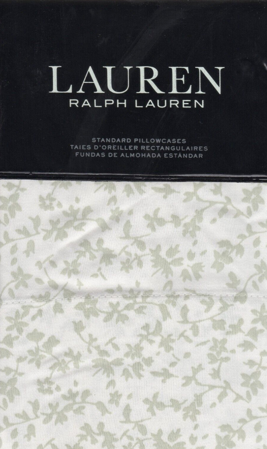 Ralph Lauren 2 Standard Pillowcases Spencer Floral Sage Green Cottage Farmhouse