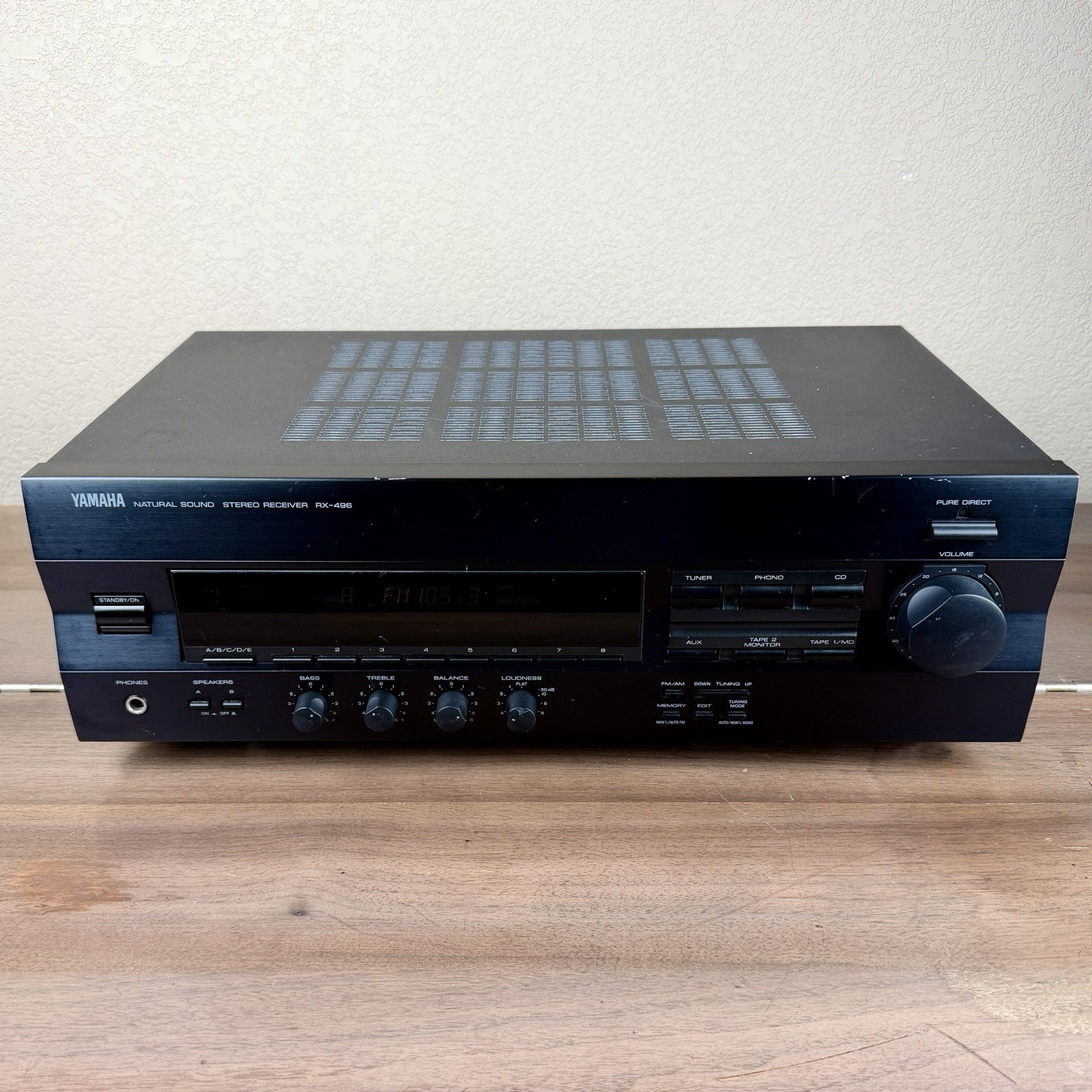 Yamaha RX 496 Natural Sound Stereo Receiver 75W Phono Pure Direct Tested Works