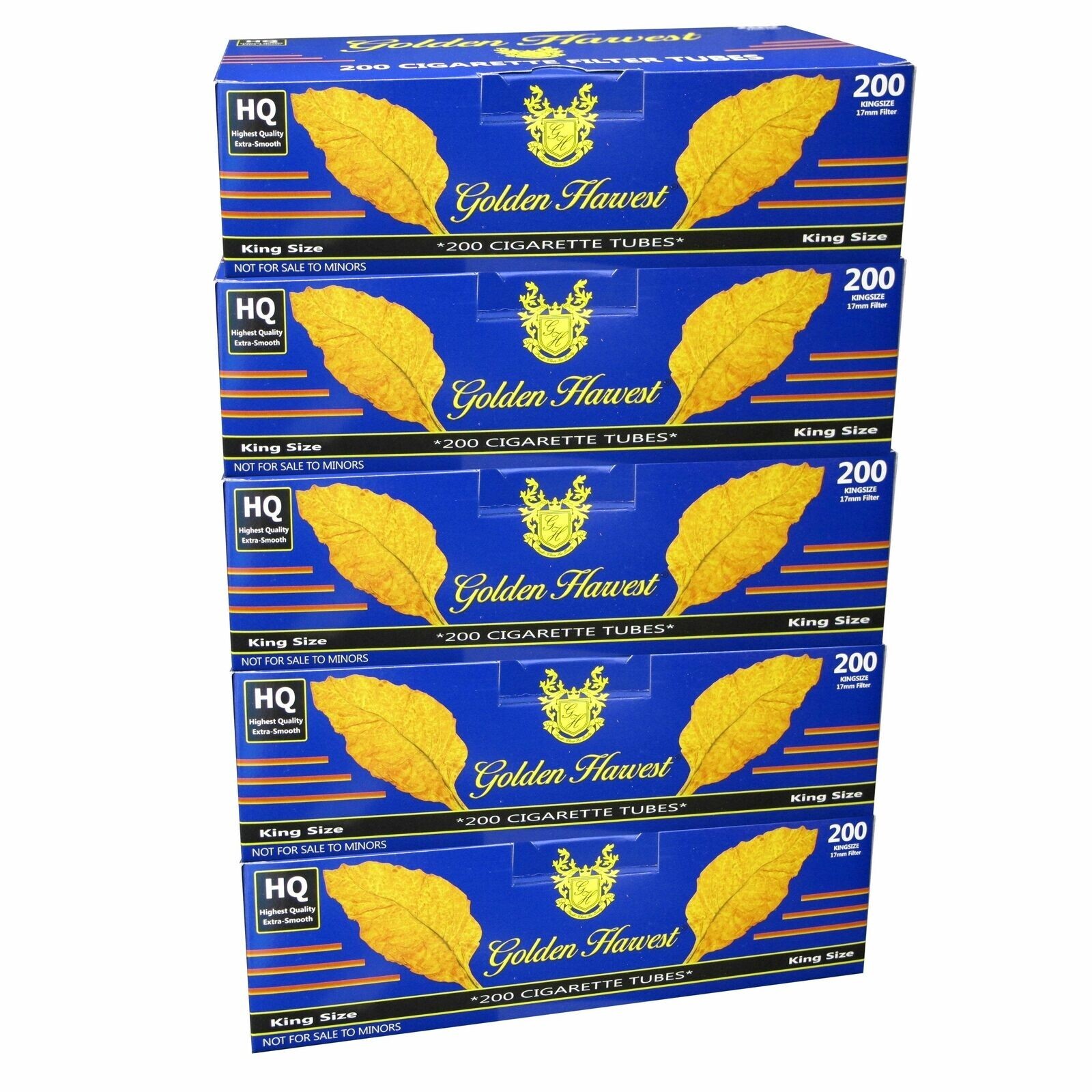 Golden Harvest Cigarette Tubes Light Blue King Size KS - 10 Boxes