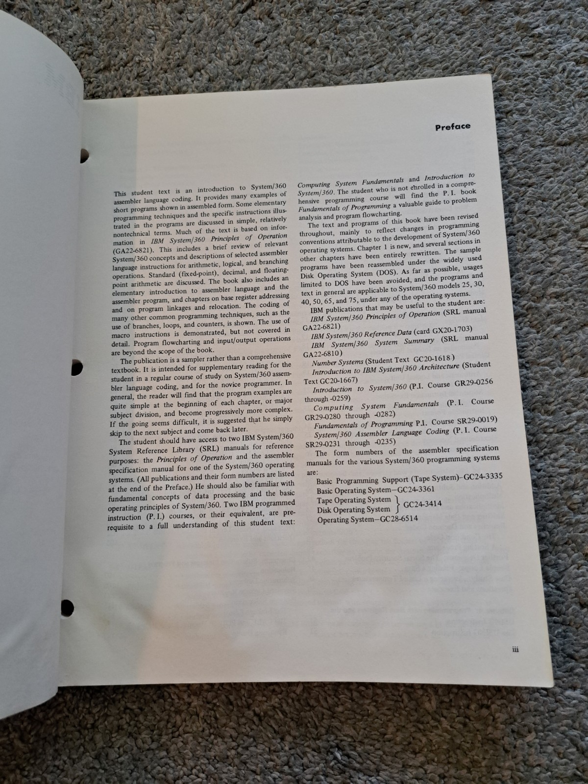 IBM Programmer's Introduction IBM System/360 Assembler Language