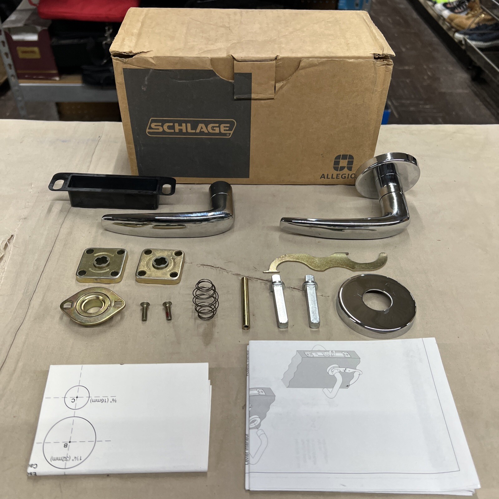 New Schlage 09-454 07 625 00B Mortise Lock Standard Lever Bright Polished Chrome