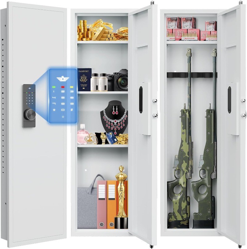 53.15" Tall Digital Keypad Hidden Wall Gun Safe Between The Studs 16" Centers