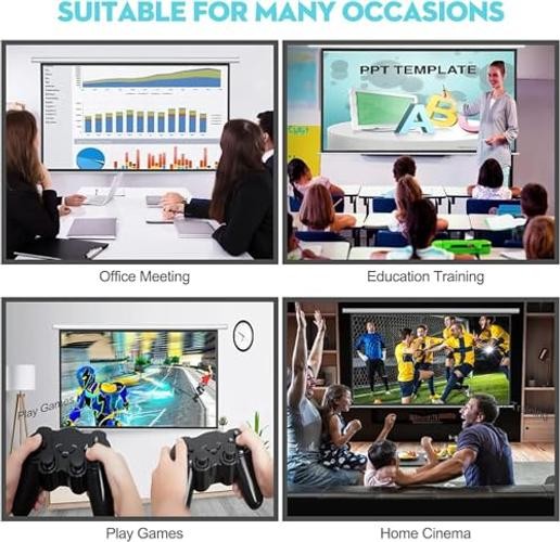 72 Inch Electric Projector Screen with Remote, Automatic 72" Diagonal (16:9)