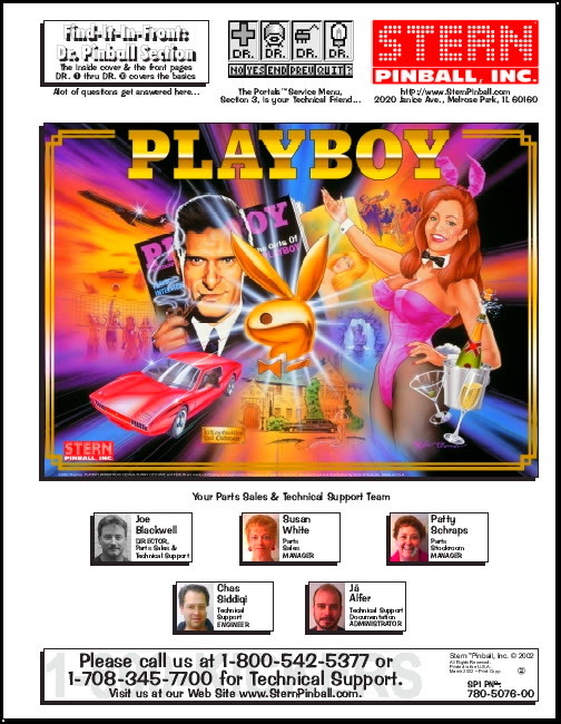 Playboy Pinball Game *FULL COLOR* Service/Repair/Troubleshooting Manual STERN WB