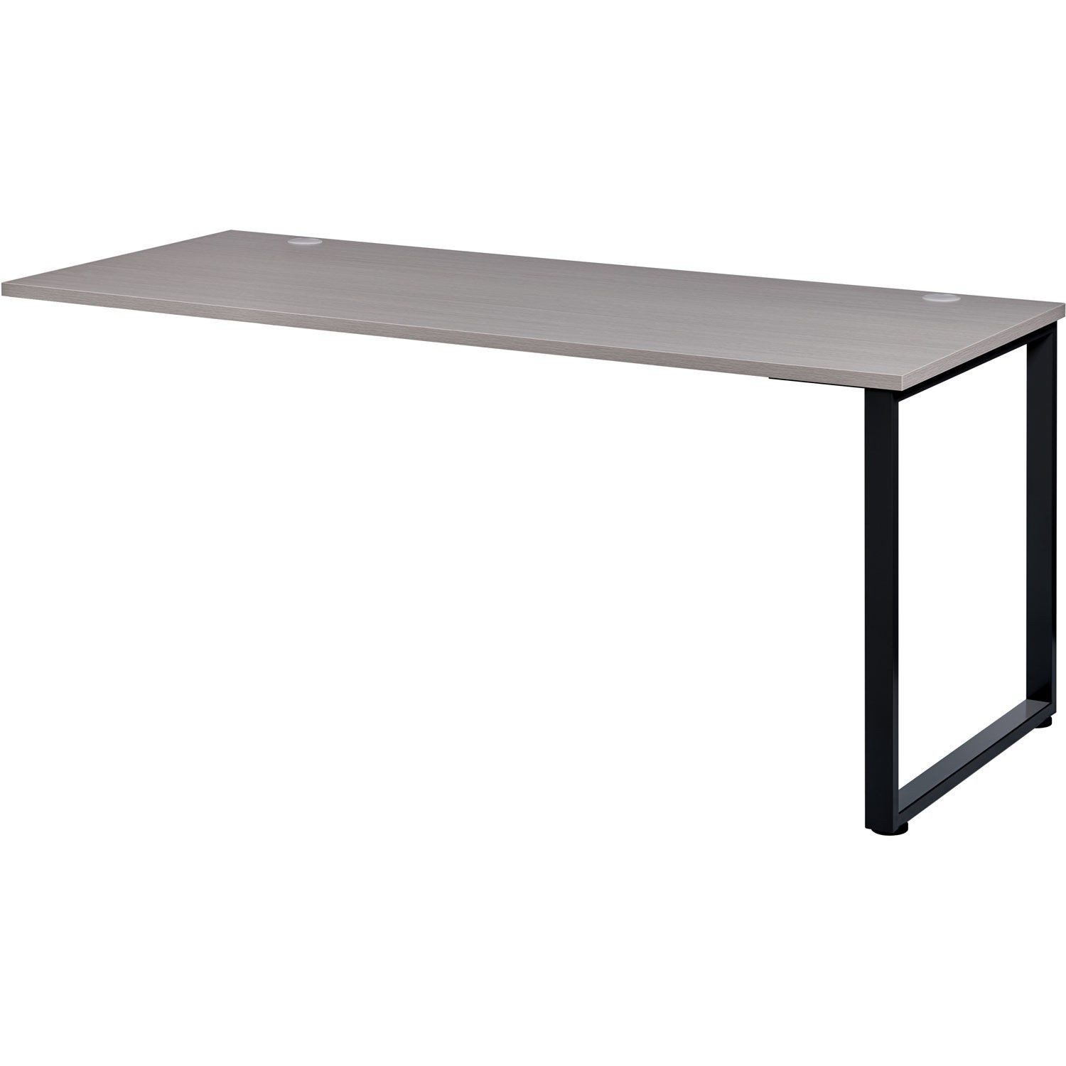 Open Plan Return Desk Gray Top with Black Legs 48"W x 24"D x 29"H