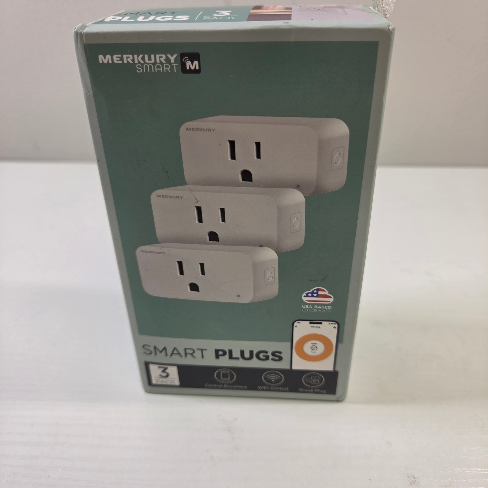 Merkury Smart WiFi Plugs 3 Pack White MI-WW334-199W Alexa Google Home Compatible