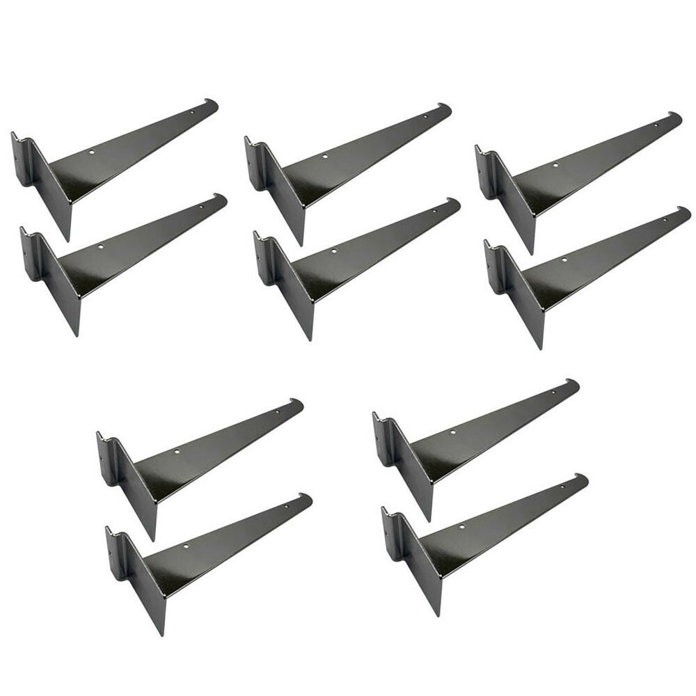 8" Slatwall Shelf Bracket Knife Shelf Display Shelf, Metal, Chrome - PACK 10