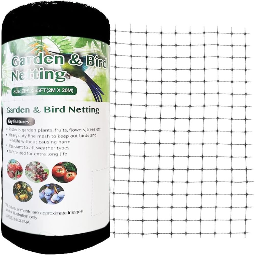 VOCRAY Deer Fence Netting, 7x100 Ft Bird Netting for Garden 7 x 100 FT, Black