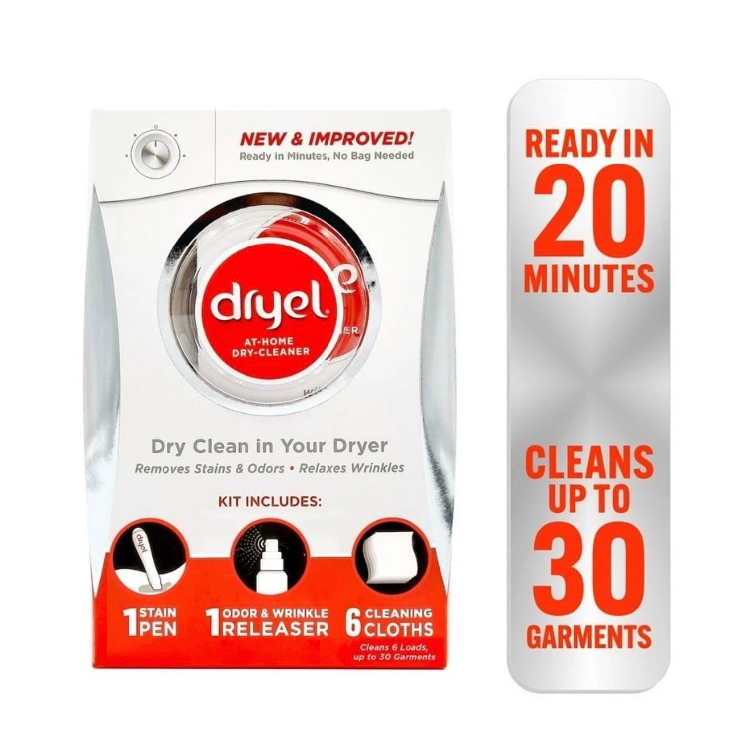 Dryel At Home Dry Cleaner Kit 6 Cleaning Cloths Odor Wrinkle Brand New